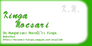 kinga mocsari business card